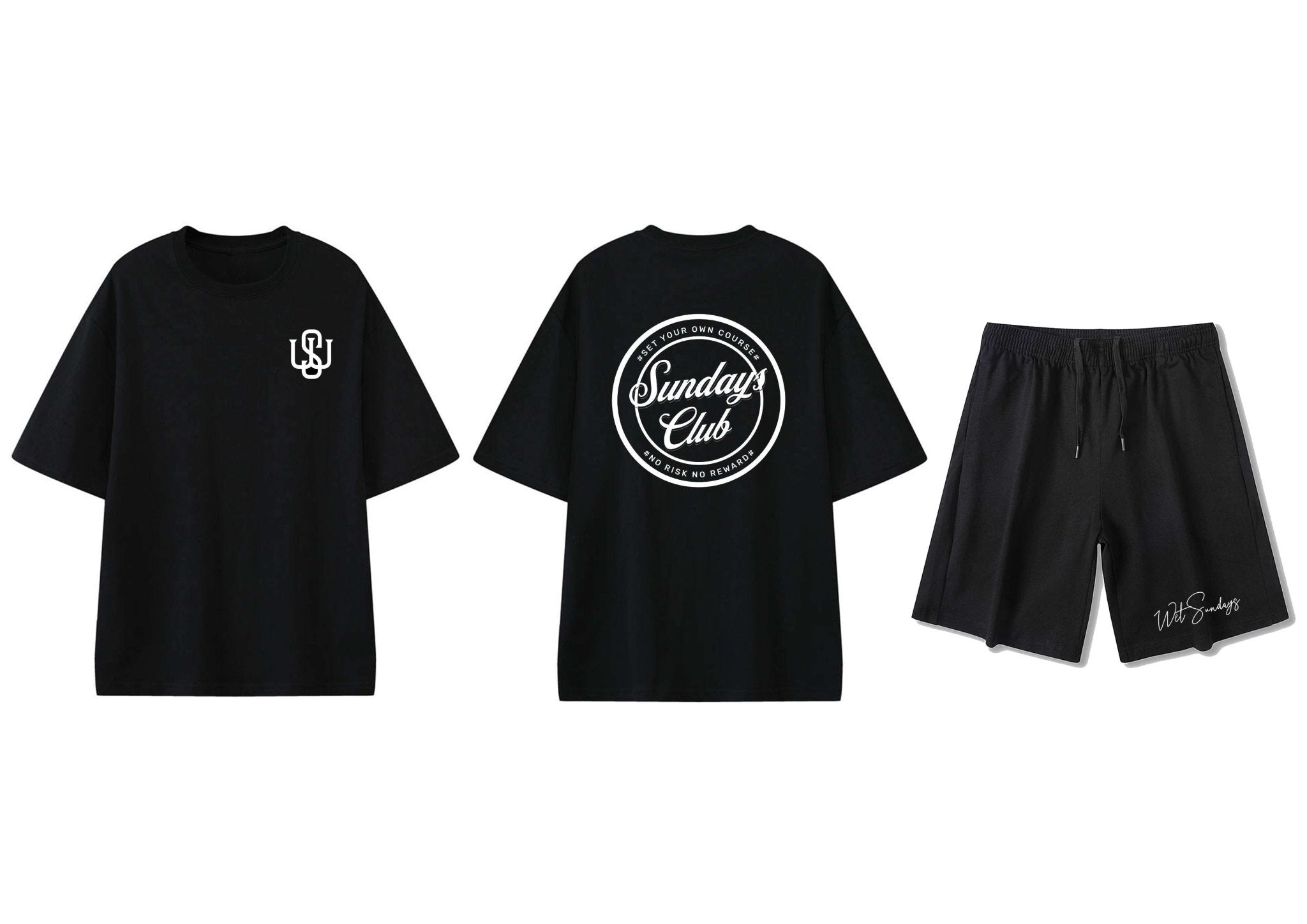 Black Summer Fits " Black/White Embroidery" - Wet Sundays