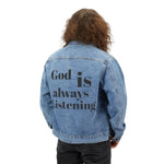 God is Listening Denim Jacket - Wet Sundays