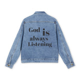 God is Listening Denim Jacket - Wet Sundays