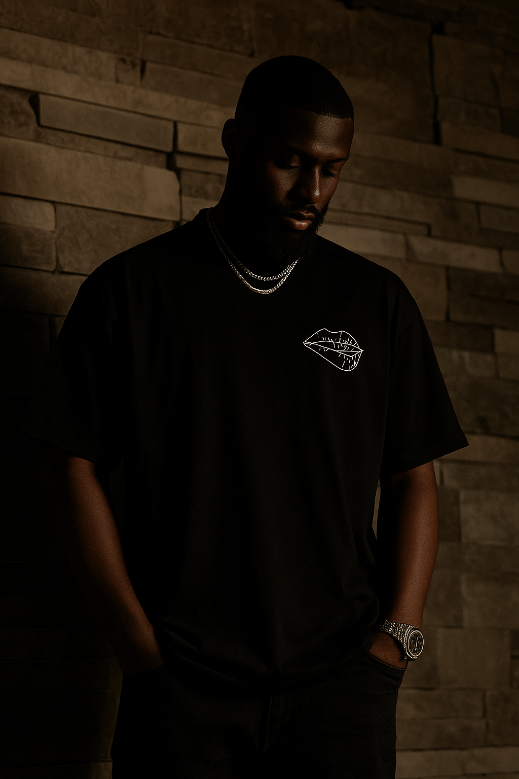 Iced Out Oversized High Neck T-shirt - Wet Sundays