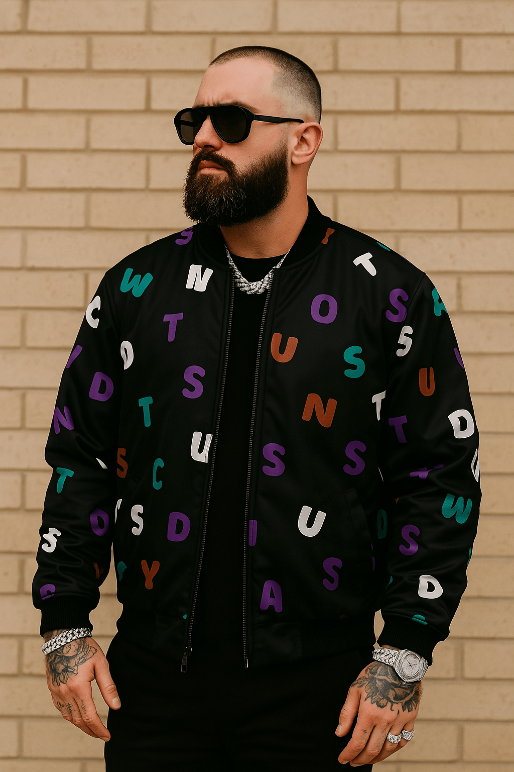 Men's Puzzle Bomber Jacket - Wet Sundays