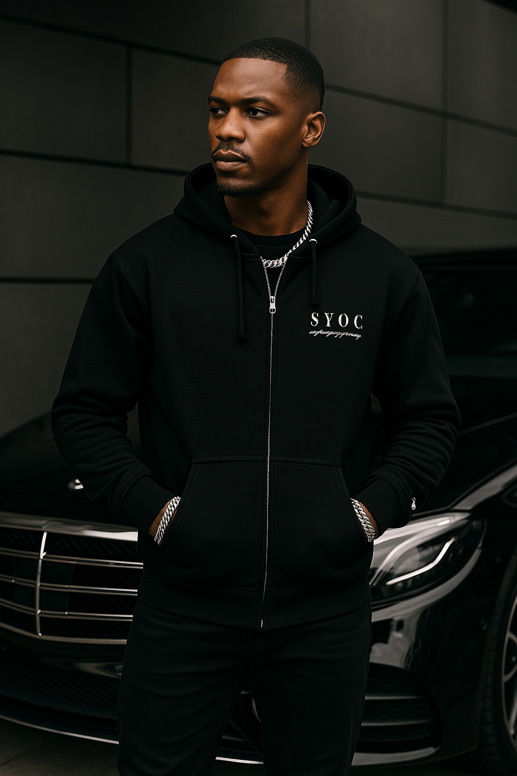 Set Your Own Course Embroidery Zip hoodie - Wet Sundays