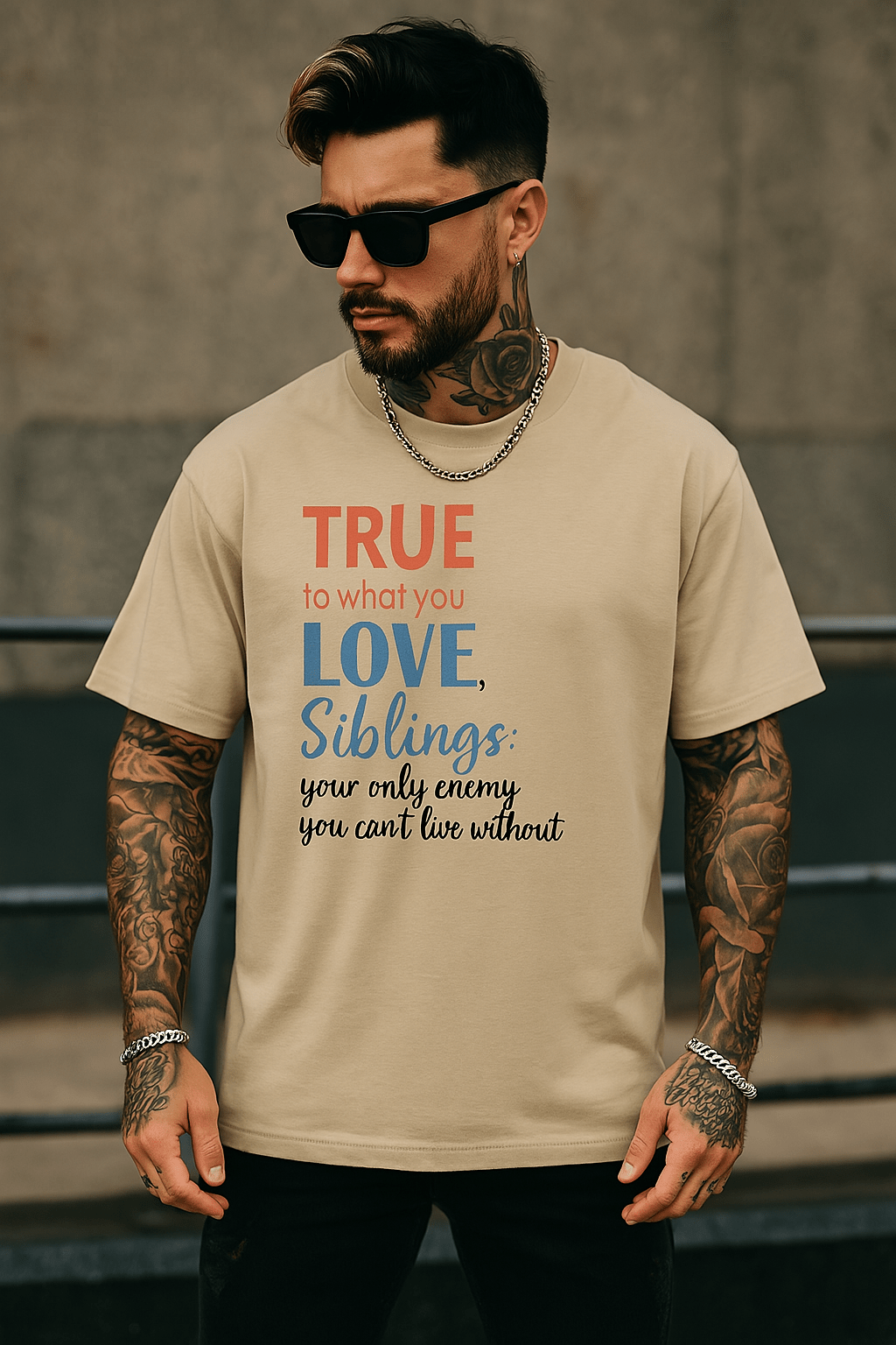 TRUE to What You Love Oversized faded t-shirt - Wet Sundays