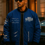 WS Dark Blue Project Bomber Jacket - Wet Sundays