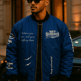 WS Dark Blue Project Bomber Jacket - Wet Sundays