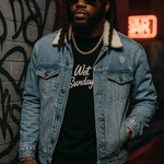 WS Signature denim sherpa jacket - Wet Sundays
