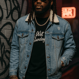 WS Signature denim sherpa jacket - Wet Sundays
