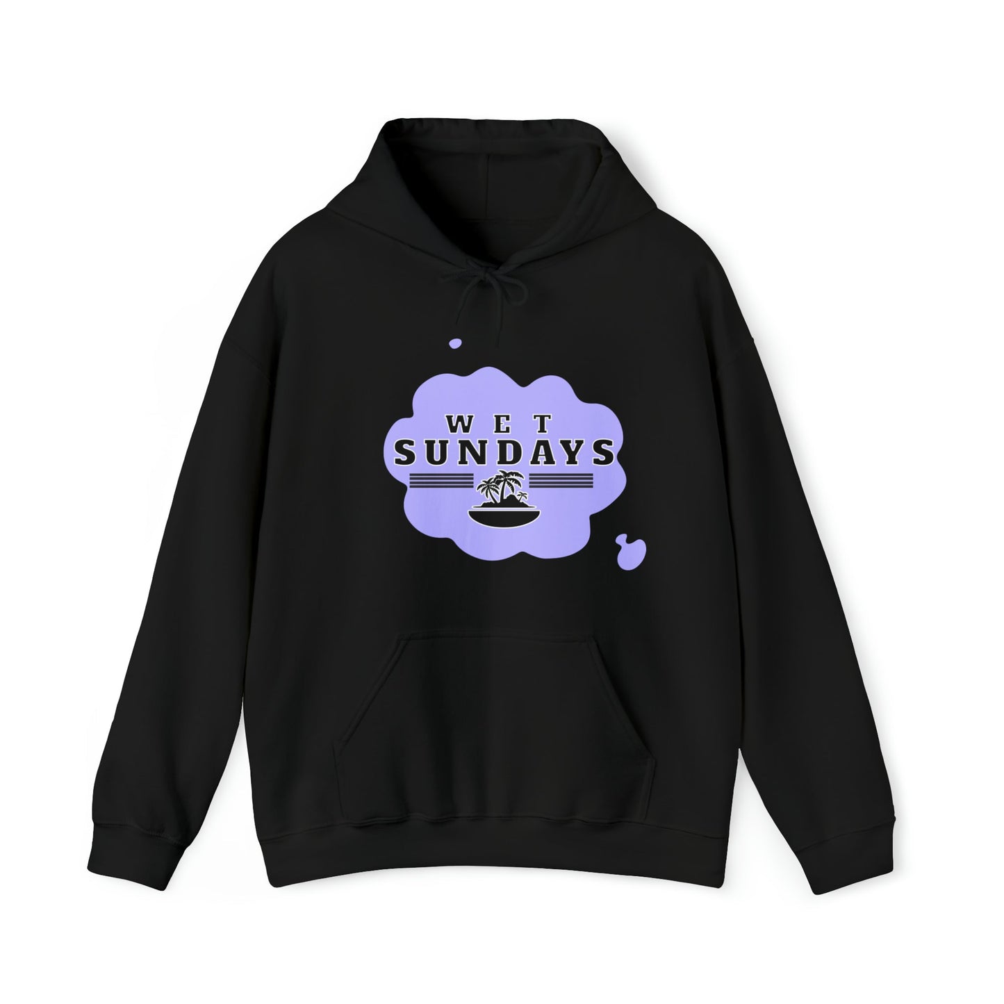 Clouded Thoughts Black Graphic Hoodie - Wet Sundays