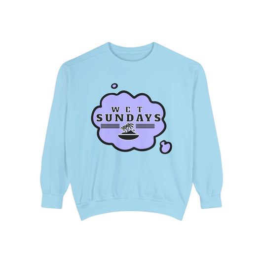 Clouded Thoughts Graphic Light Blue Sweatshirt - Wet Sundays