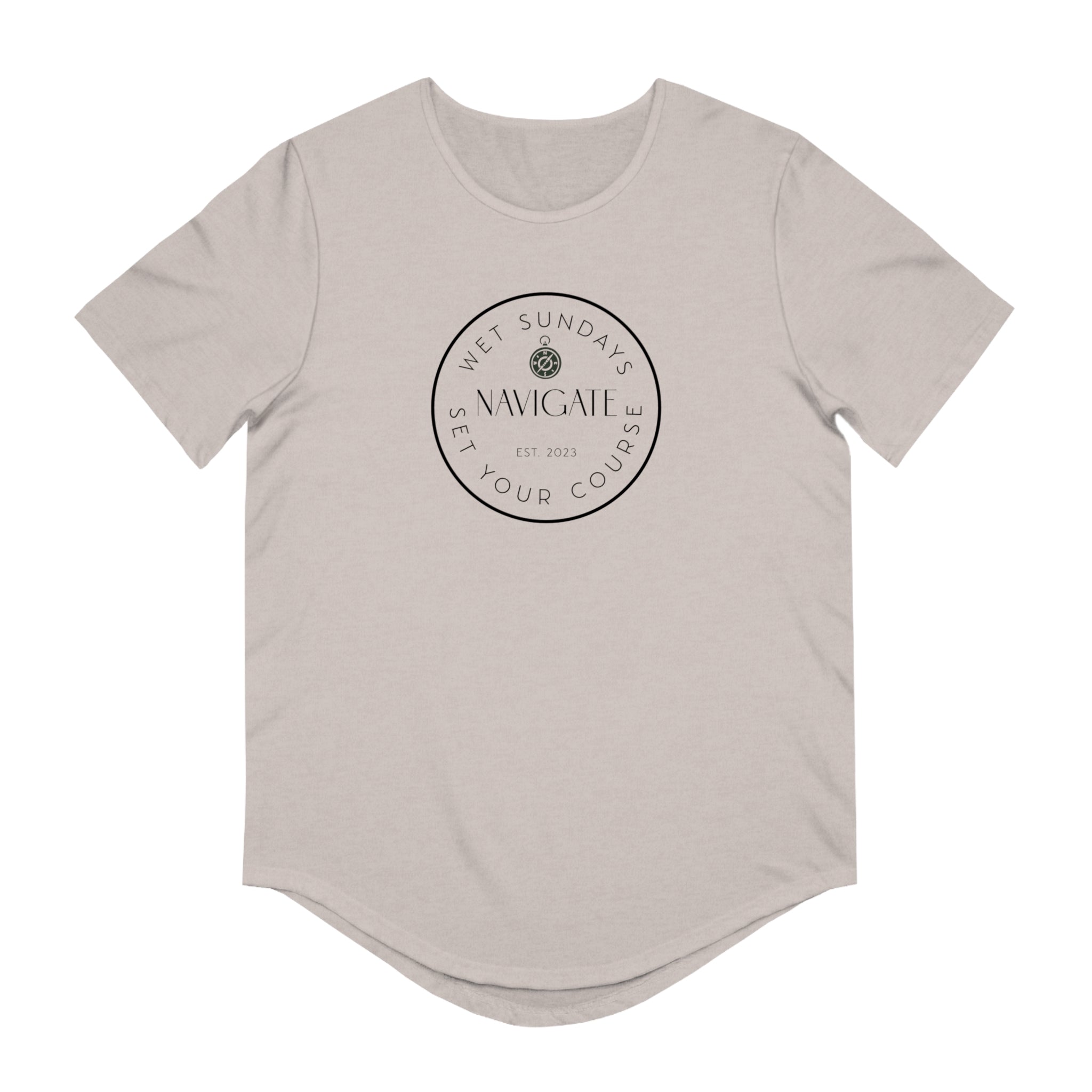 Navigate Sailing Curved Hem T-Shirt - Wet Sundays