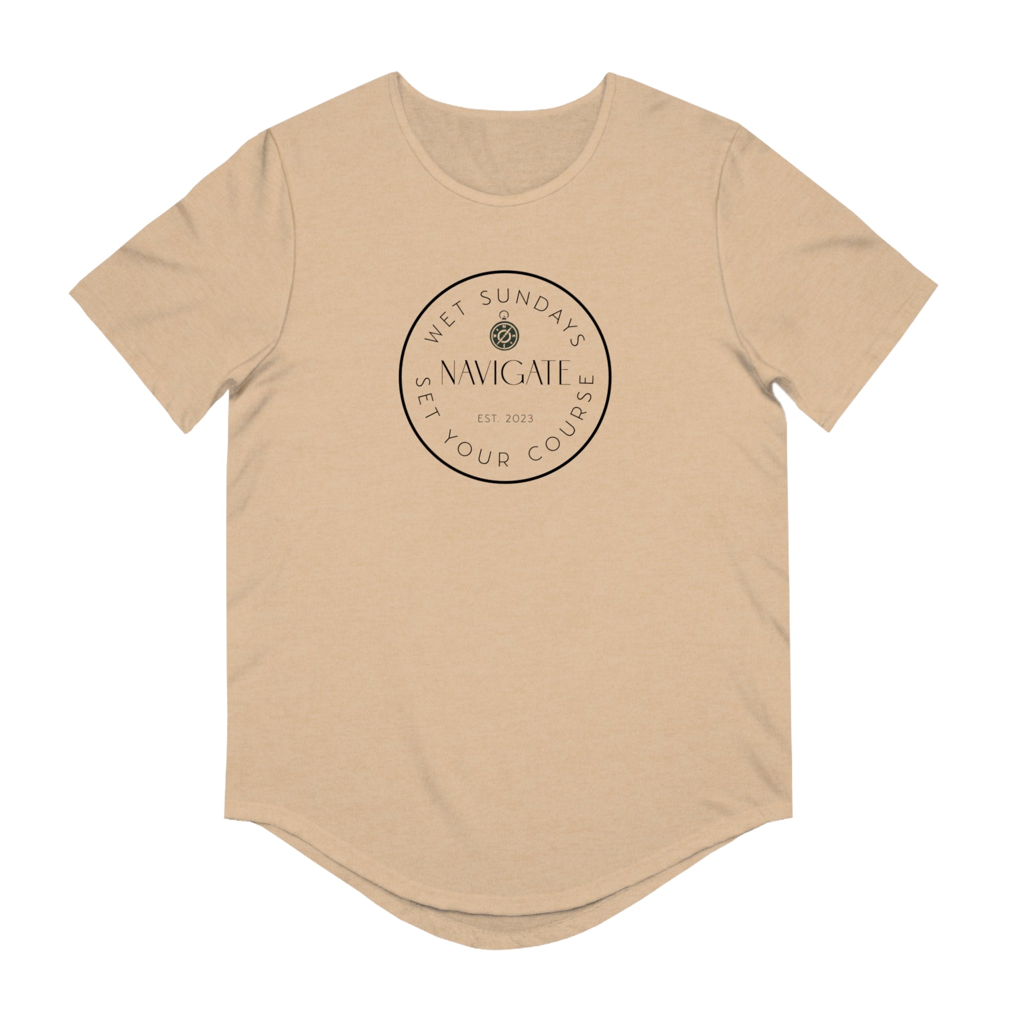 Navigate Sailing Curved Hem T-Shirt - Wet Sundays