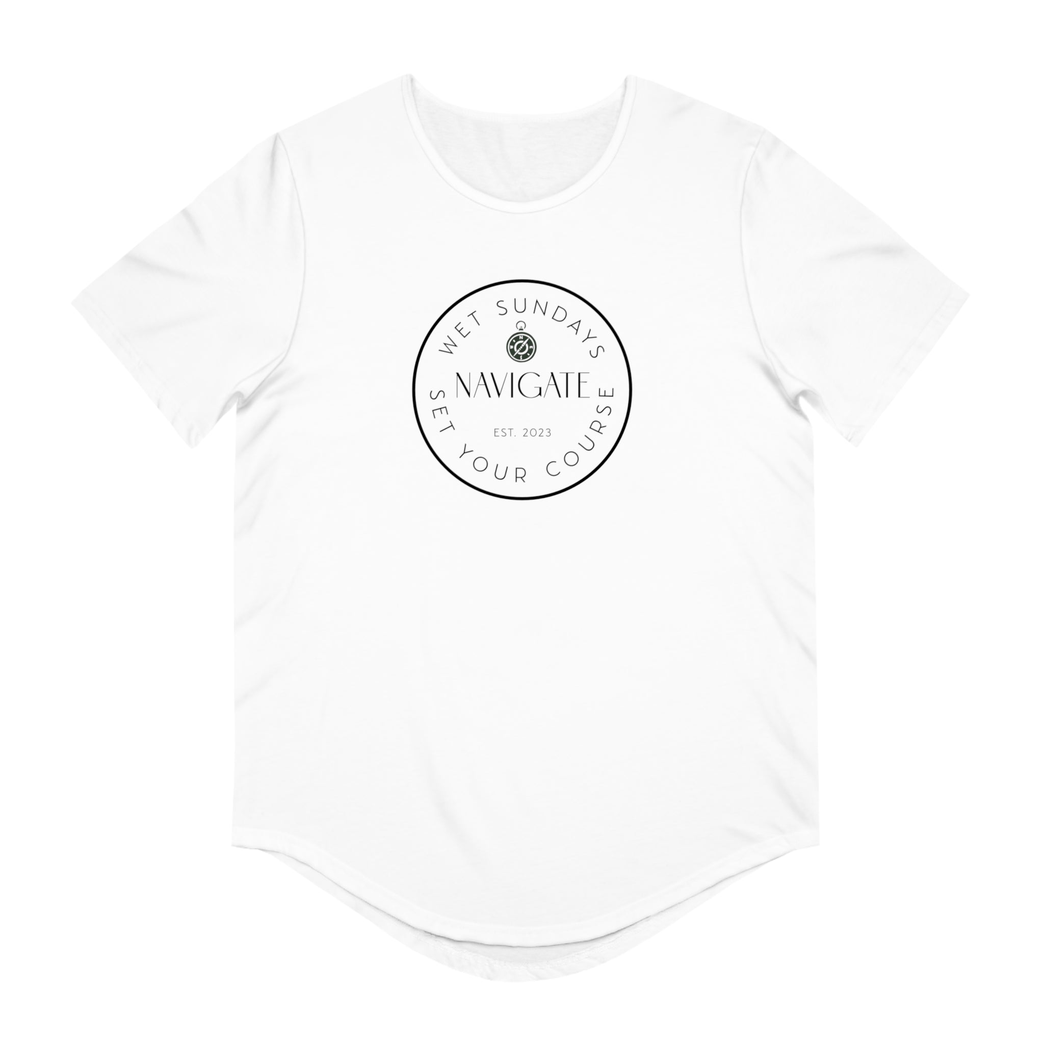 Navigate Sailing Curved Hem T-Shirt - Wet Sundays