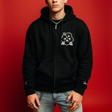 Wet Sundays Full-Zip Hoodie — Floral Logo Zip-Up Sweatshirt