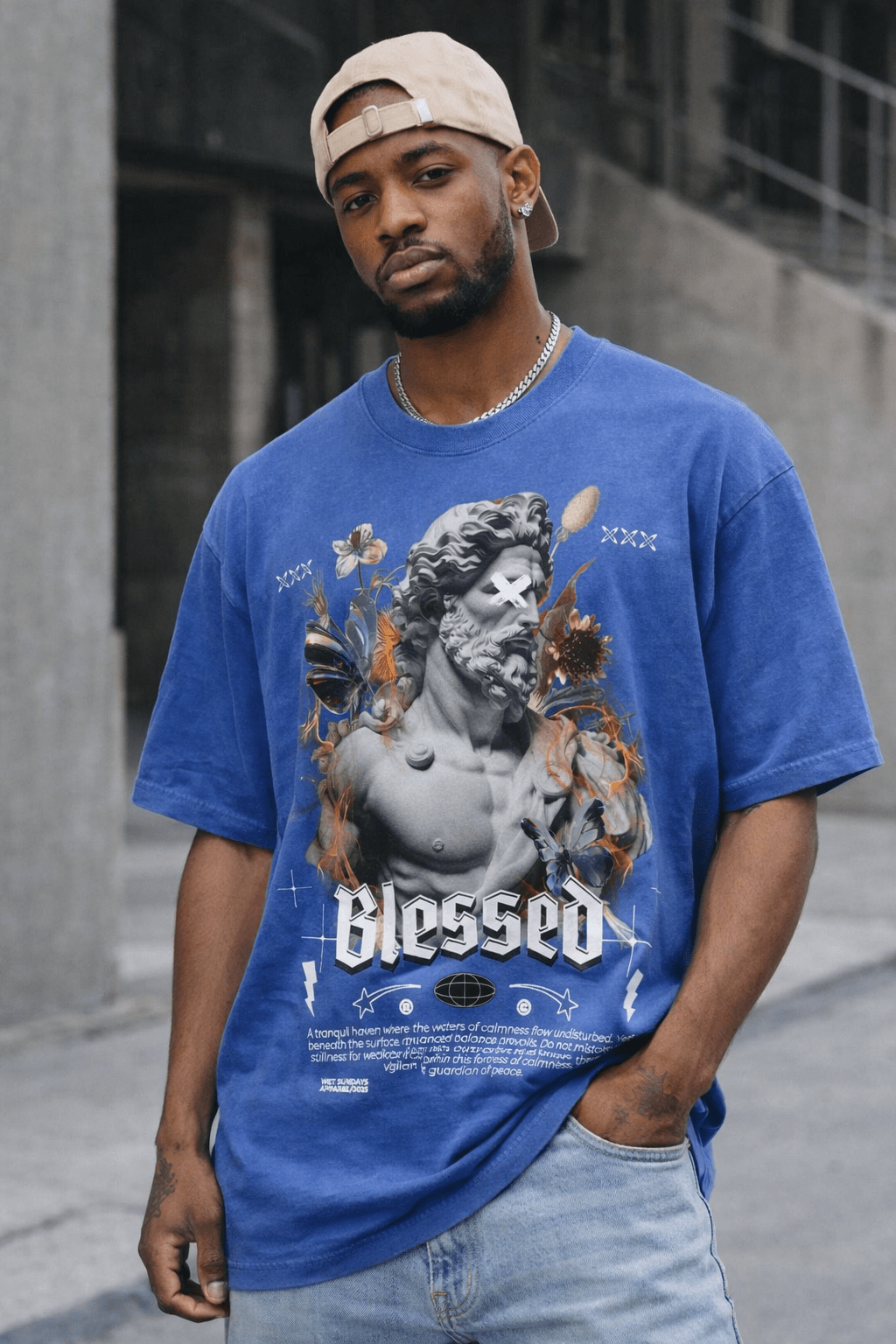 Blessed & Highly Favored Oversized Tee - Wet Sundays