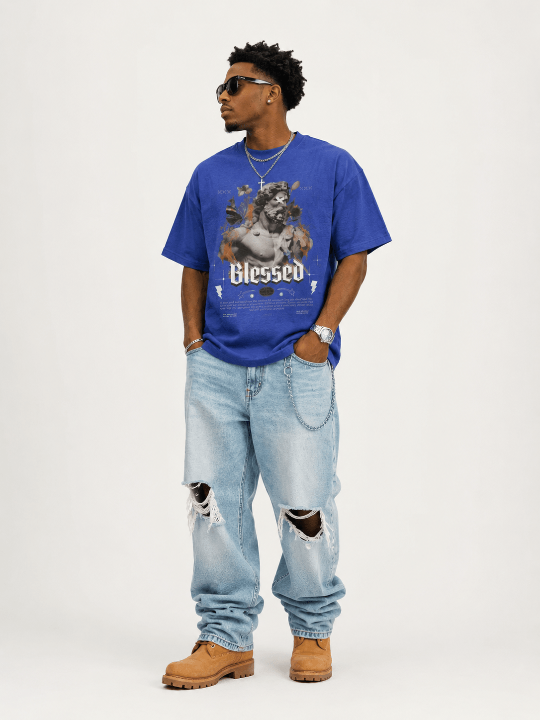 Blessed & Highly Favored Oversized Tee - Wet Sundays
