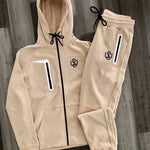 Classic WS Jogger Suit " Tan/Black Print" - Wet Sundays