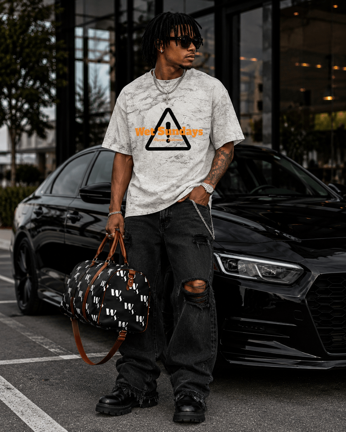 Dyed Caution T-shirt - Wet Sundays
