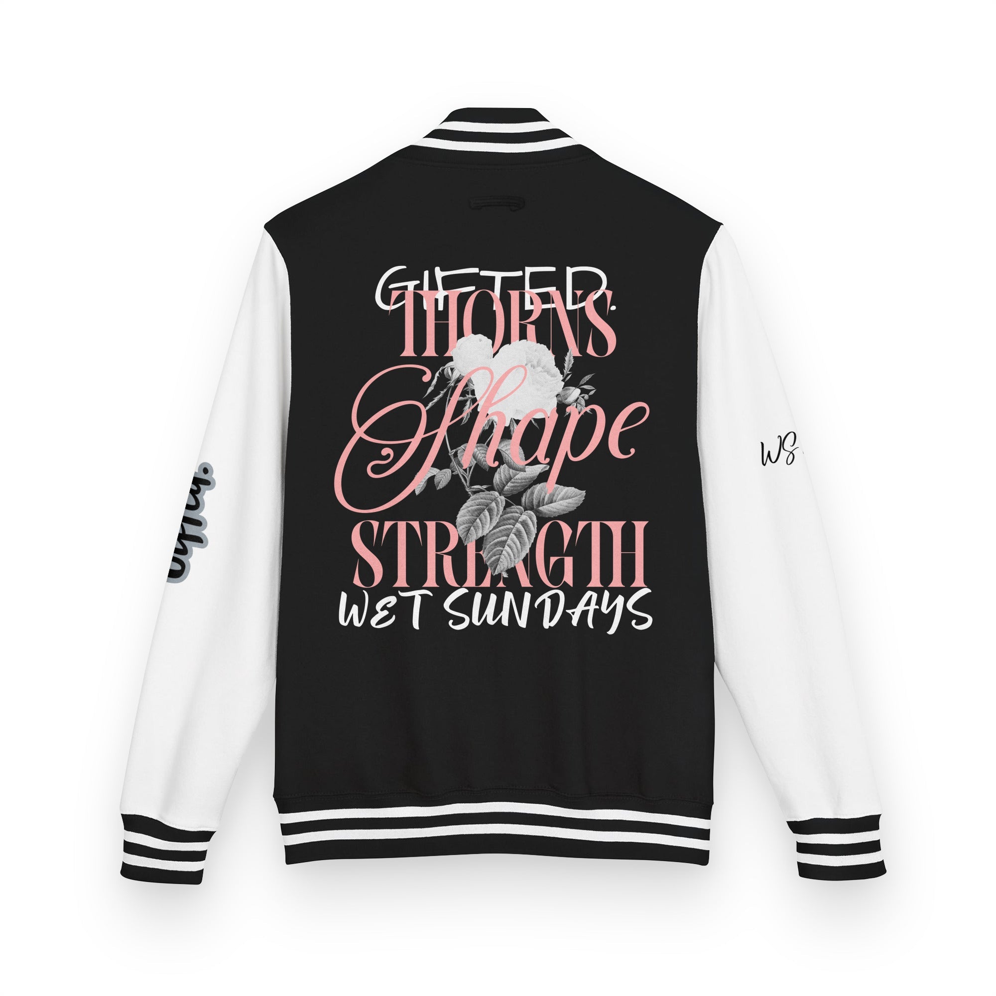 Gifted. Hope Through Thorns Letterman Jacket — Black / White - Wet Sundays