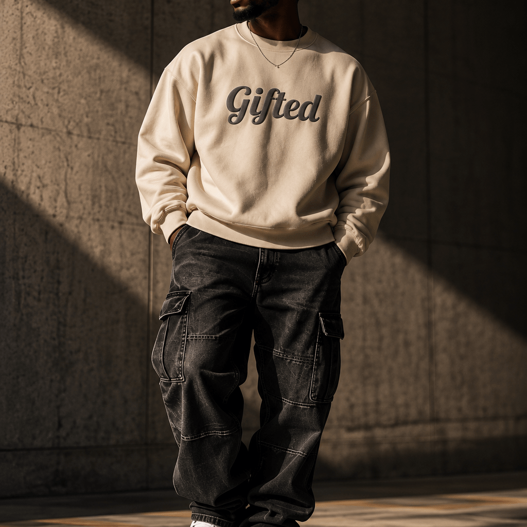 Gifted. Puff Print Crewneck - Wet Sundays
