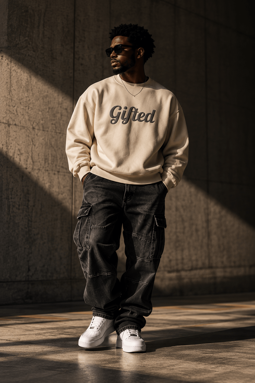 Gifted. Puff Print Crewneck - Wet Sundays