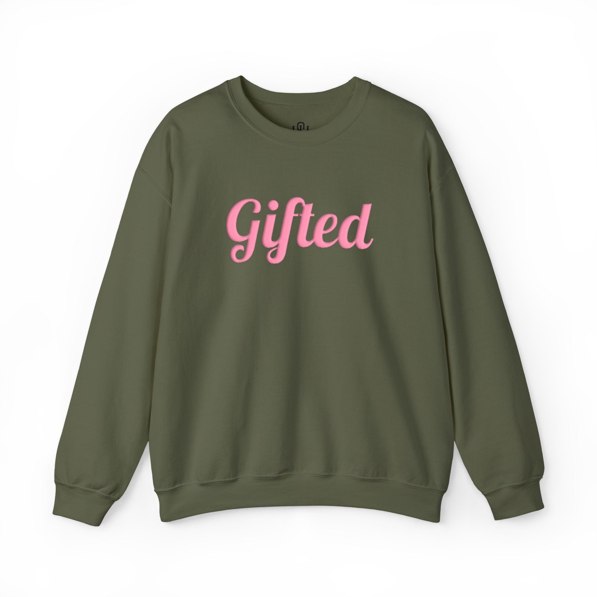 Gifted. Puff Print Crewneck — Military Green - Wet Sundays