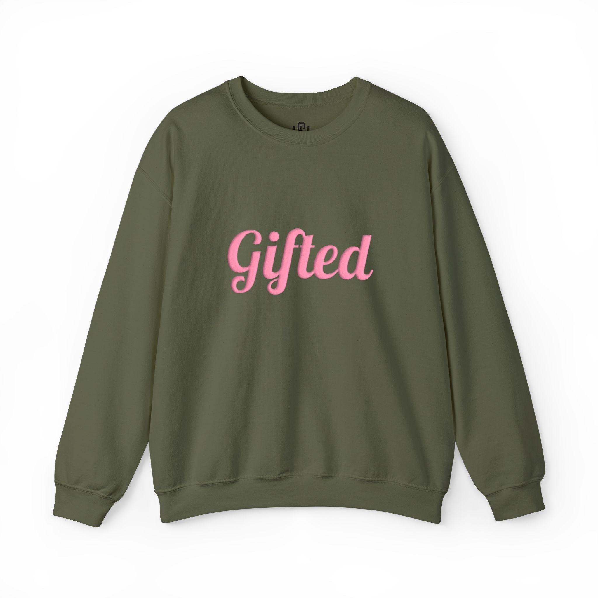 Gifted. Puff Print Crewneck — Military Green - Wet Sundays