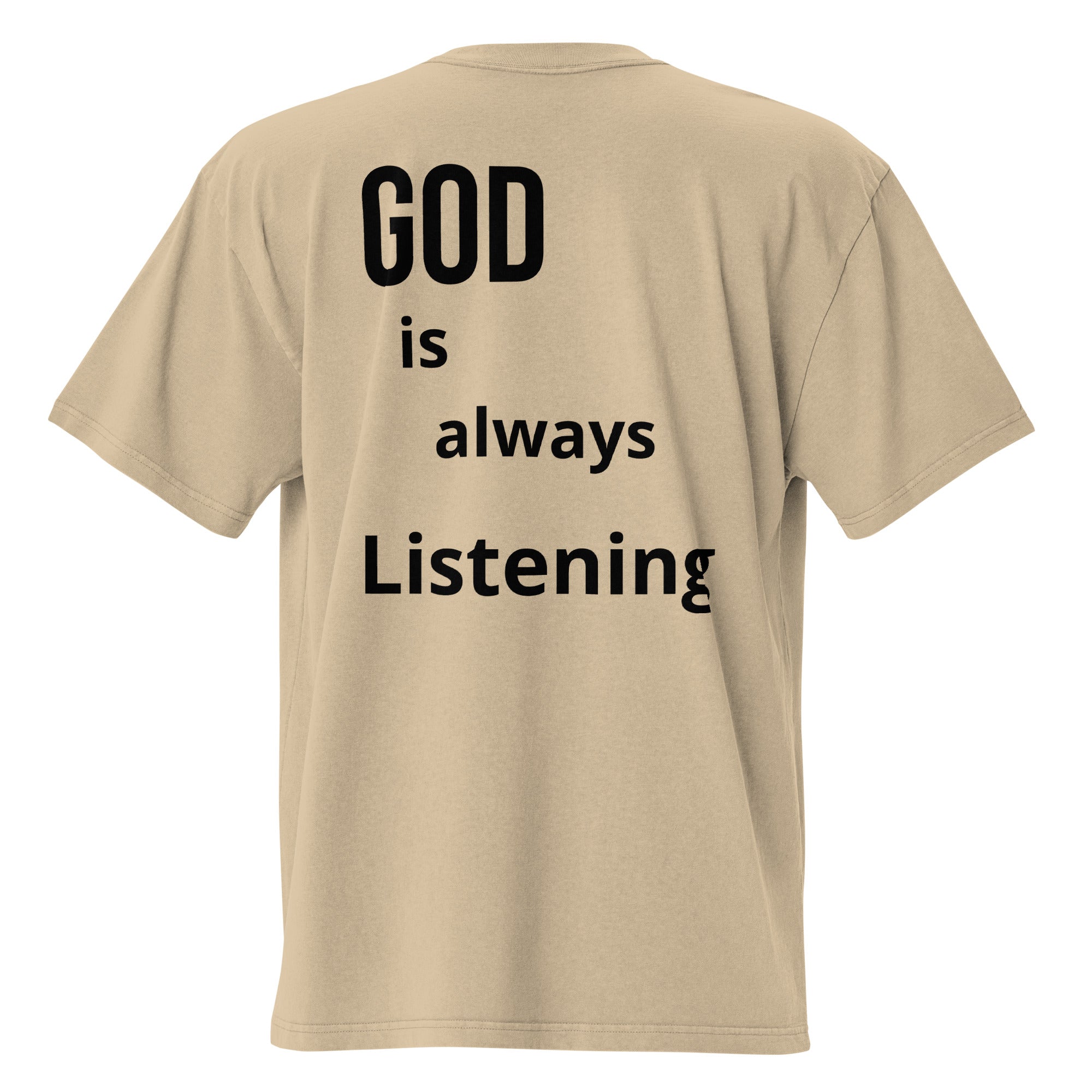 God is always Listening Oversized faded t-shirt - Wet Sundays