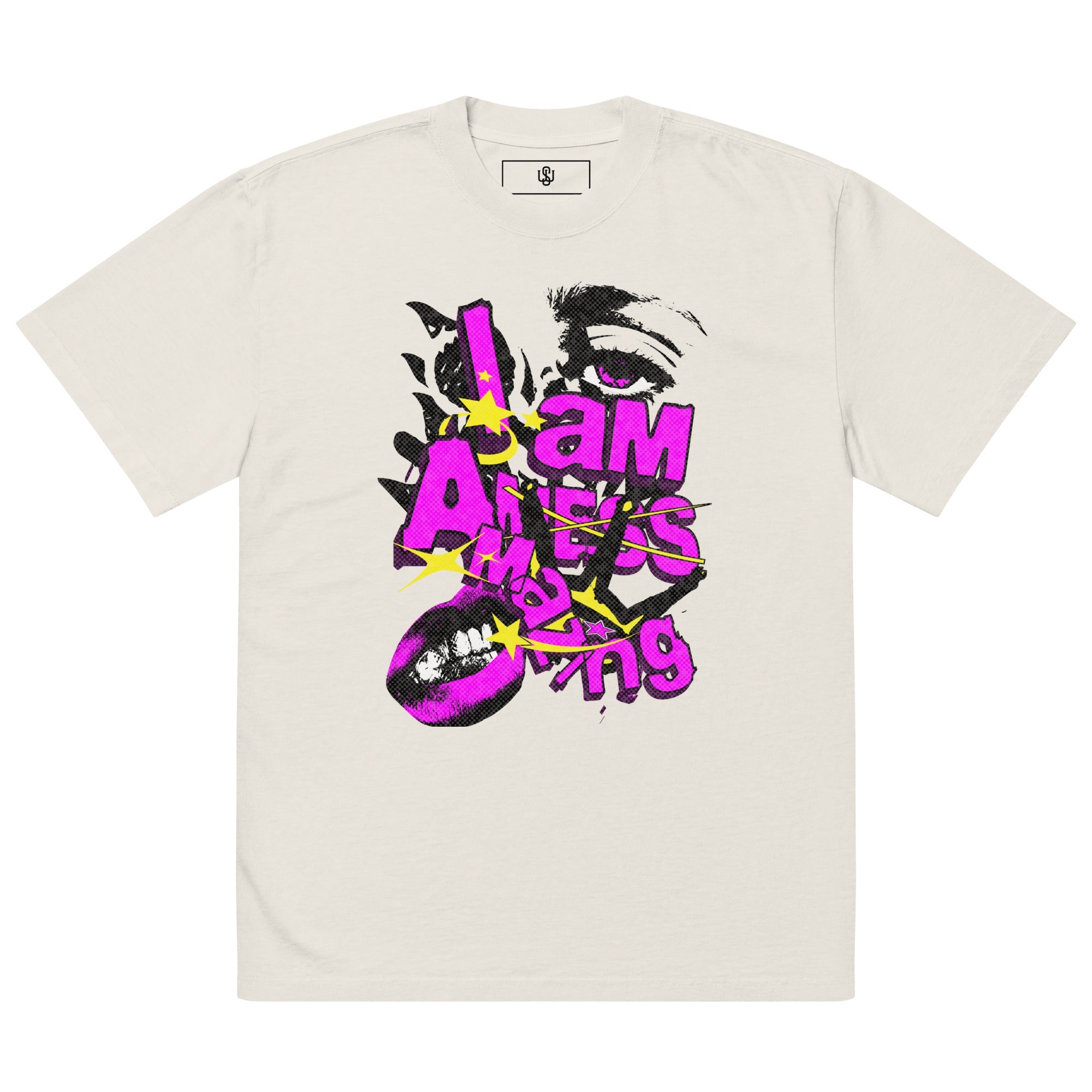 I Am Amazing Oversized faded t-shirt - Wet Sundays