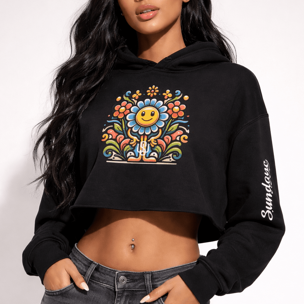 Mr Flower Crop Hoodie - Wet Sundays
