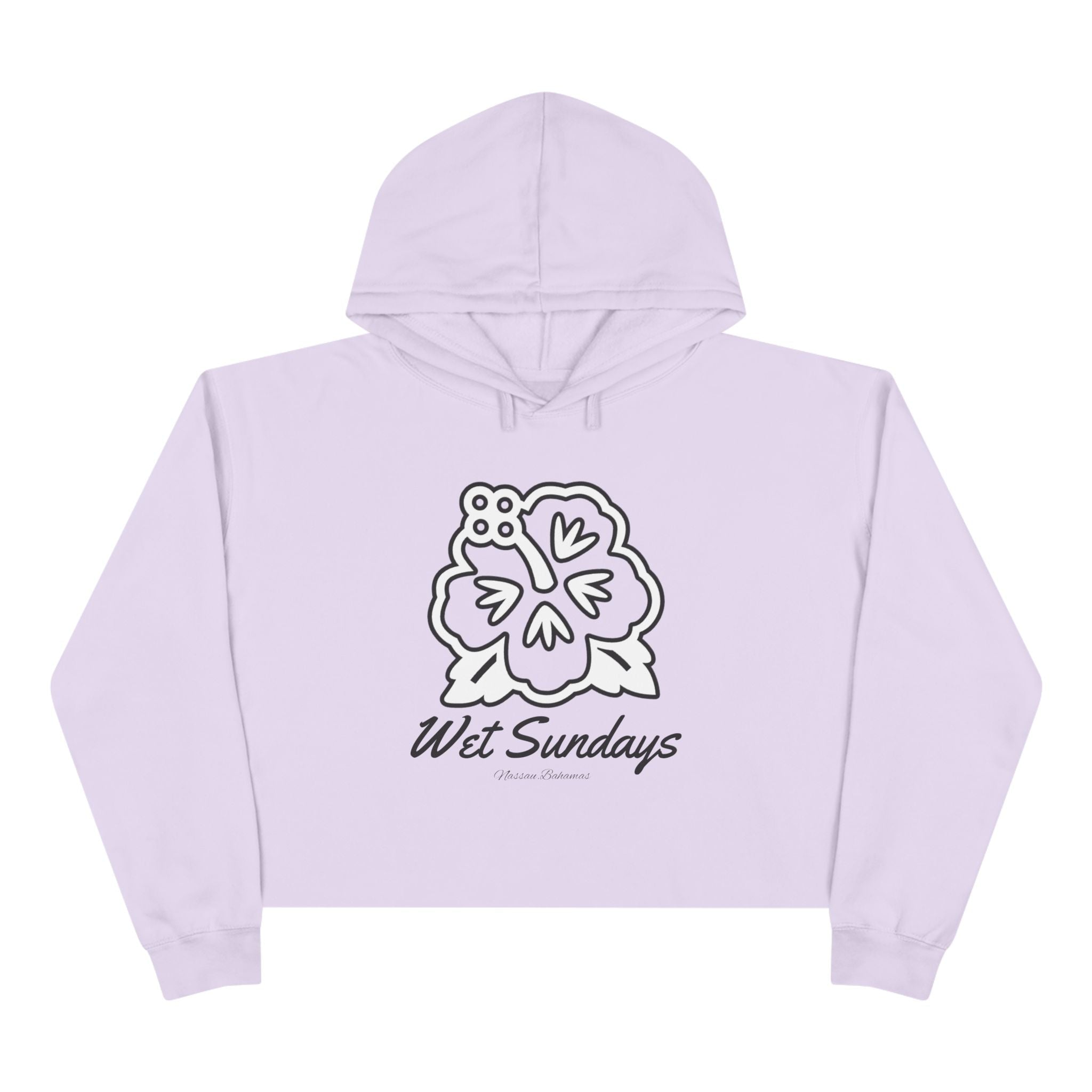 Nassau Hibiscus Bloom Crop Hoodie - Wet Sundays