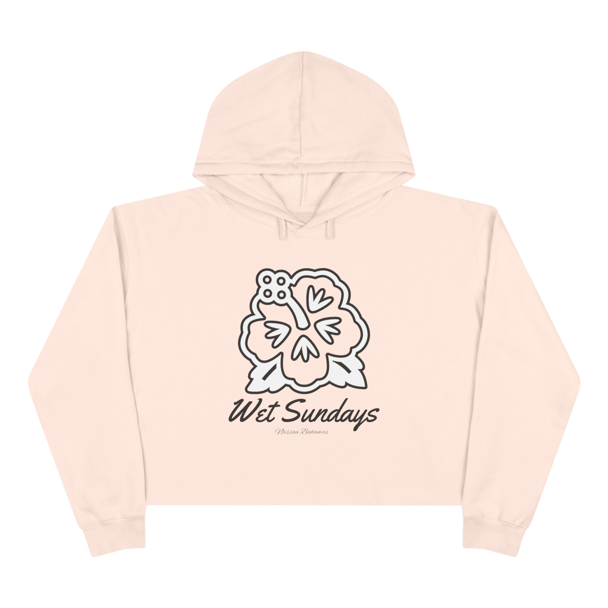 Nassau Hibiscus Bloom Crop Hoodie - Wet Sundays