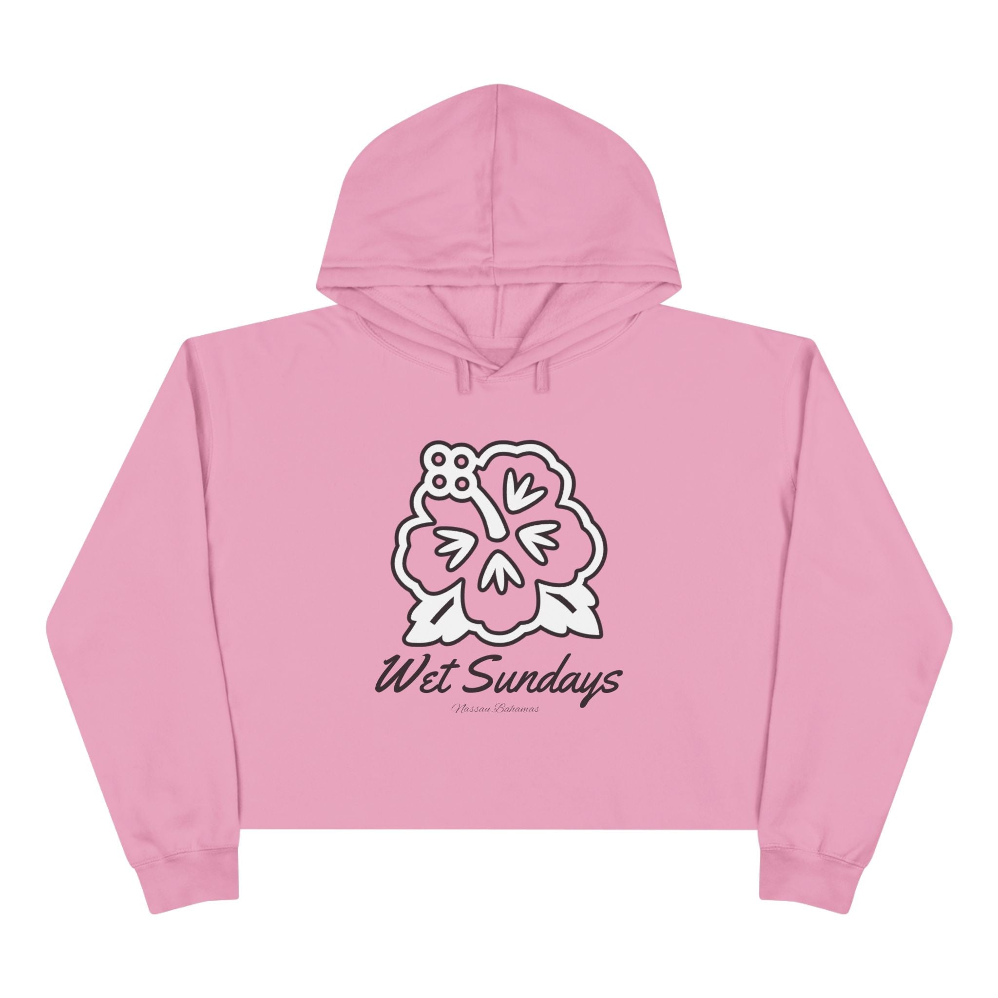 Nassau Hibiscus Bloom Crop Hoodie - Wet Sundays