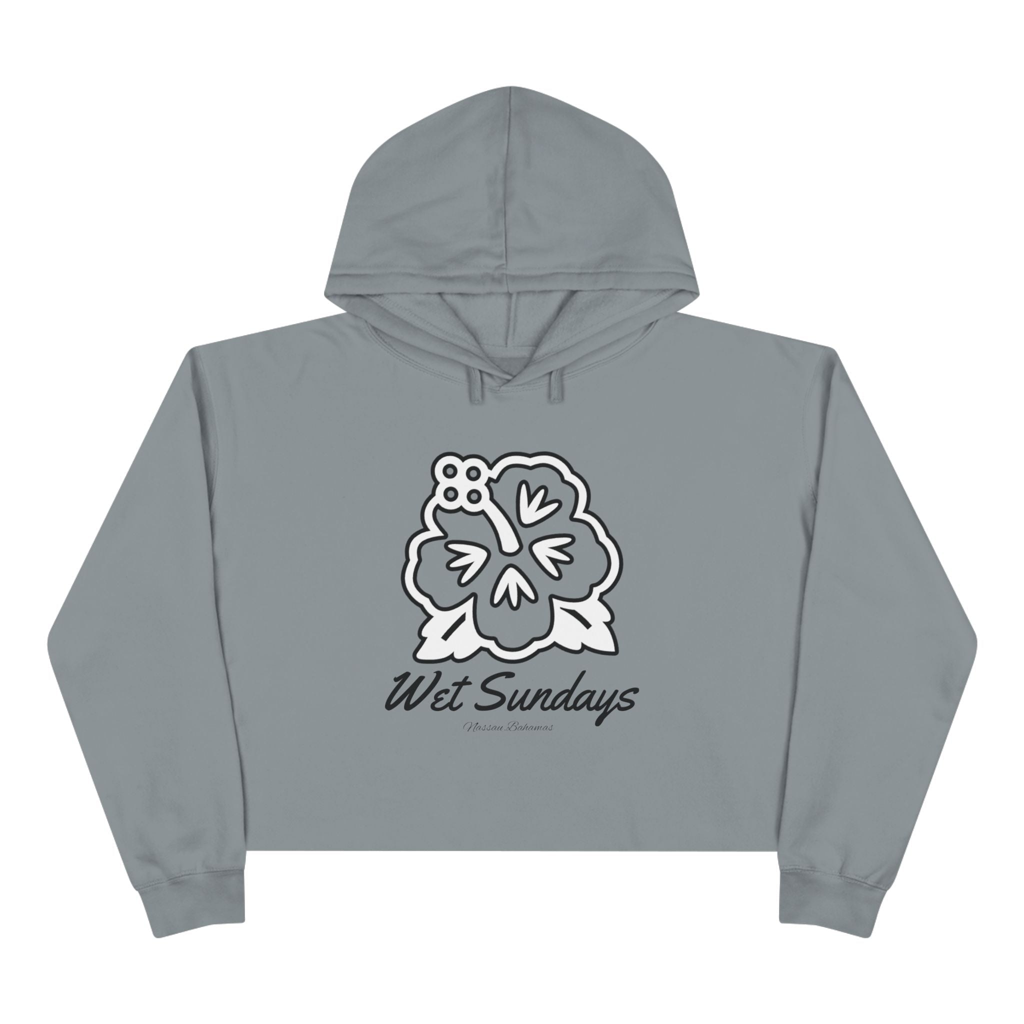 Nassau Hibiscus Bloom Crop Hoodie - Wet Sundays
