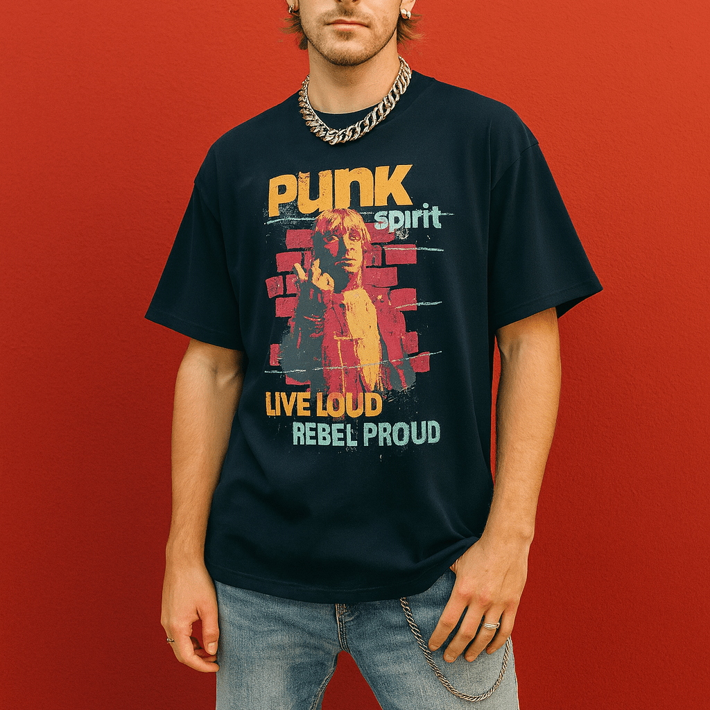Punk Spirit Organic Oversized High Neck T-shirt - Wet Sundays