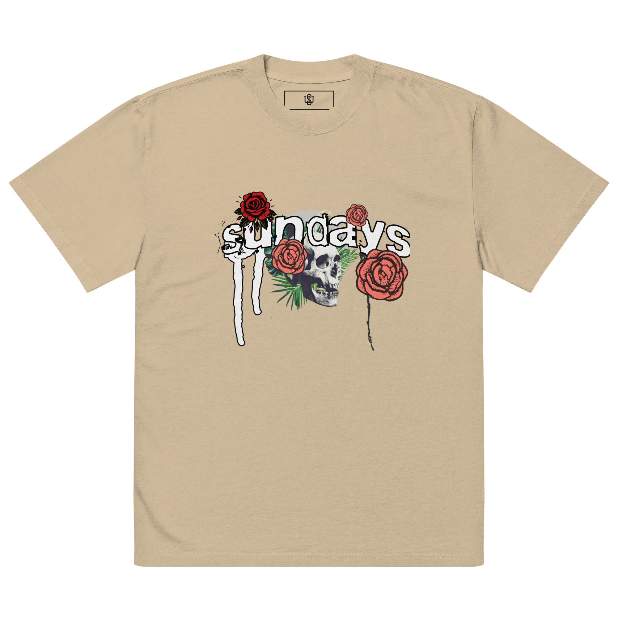 Red Roses Oversized faded t - shirt - Wet Sundays