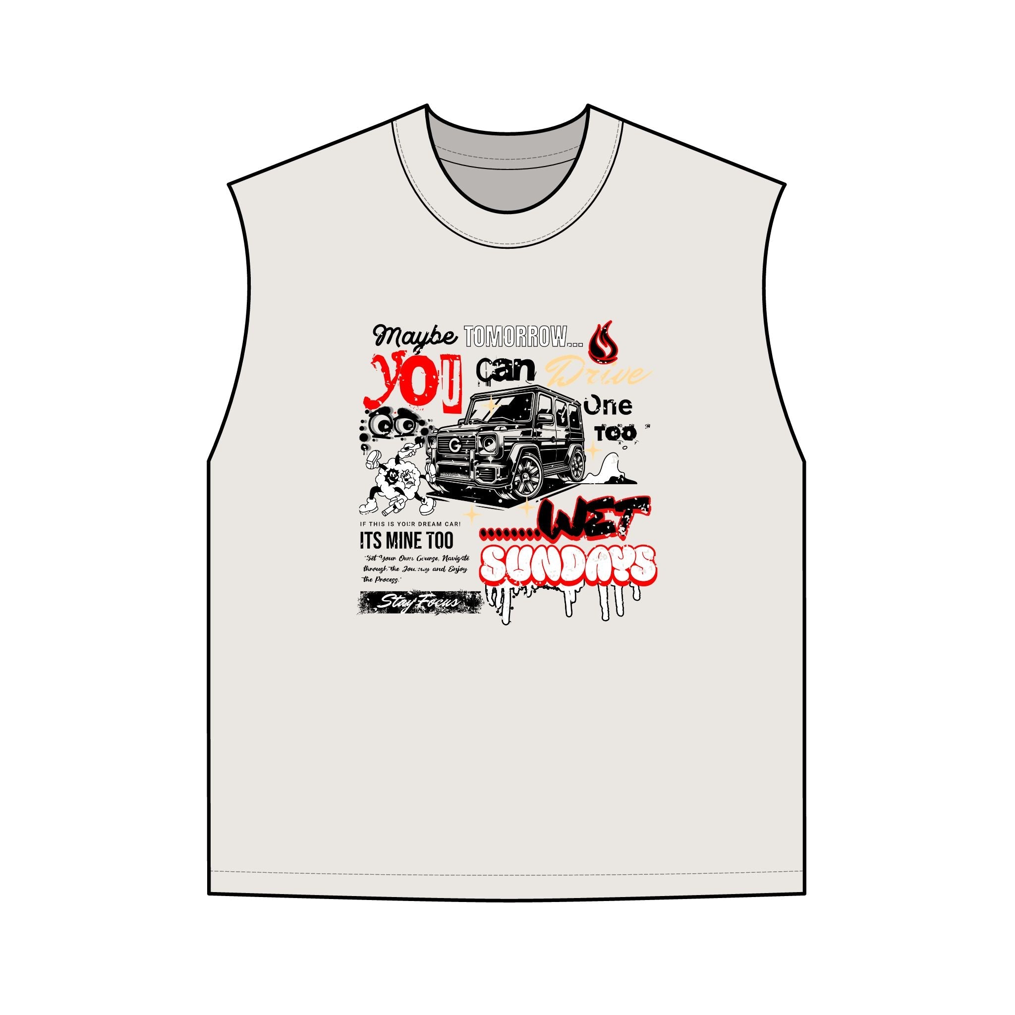 Set Your Own Course Heavy Faded Tank - Wet Sundays
