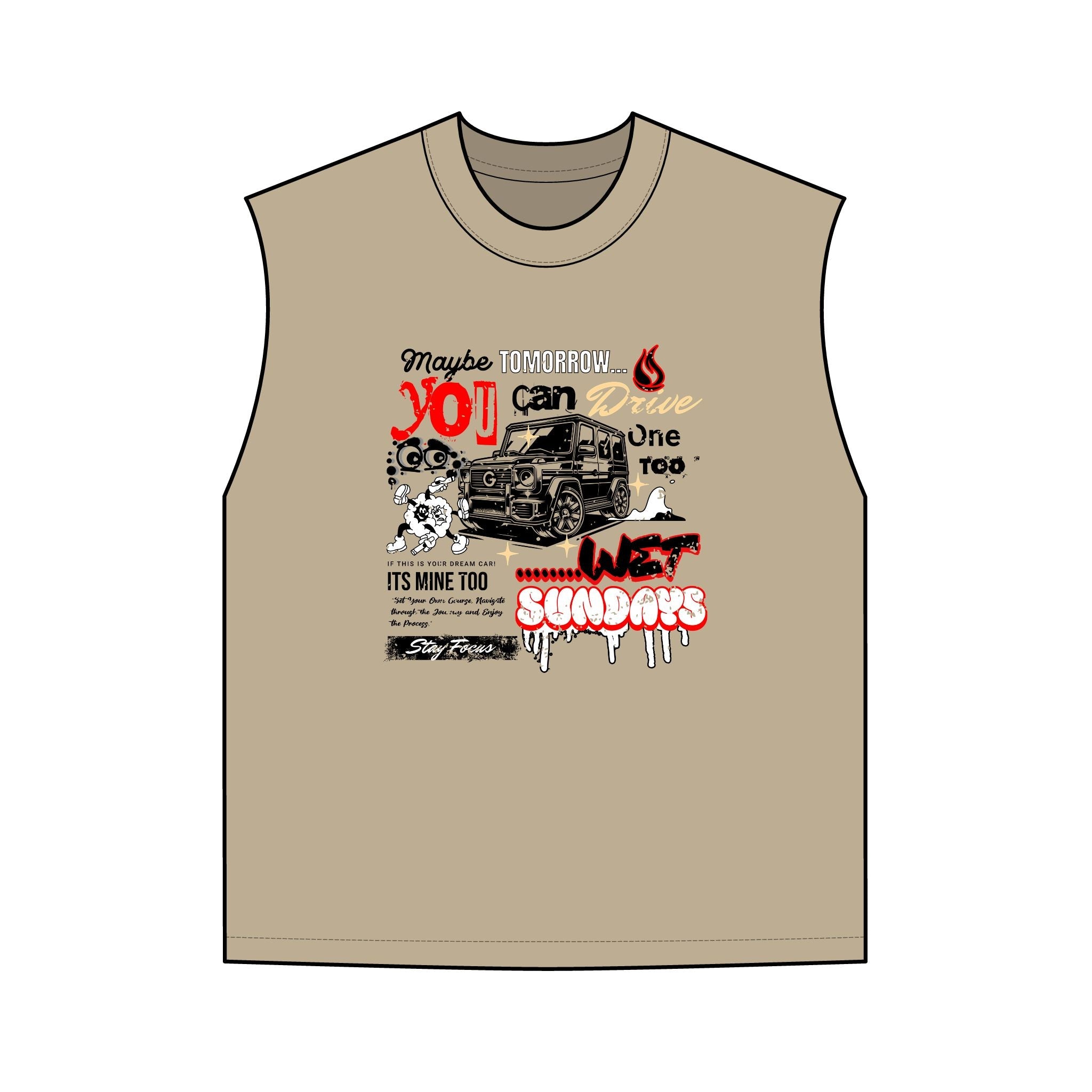 Set Your Own Course Heavy Faded Tank - Wet Sundays
