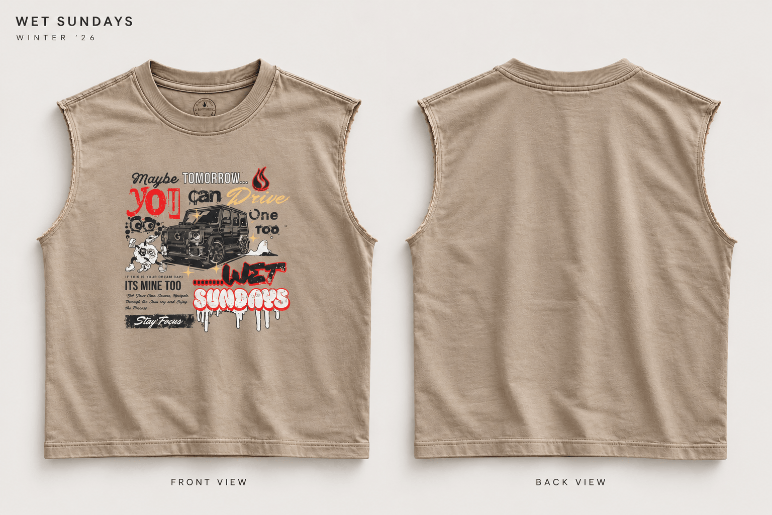 Set Your Own Course Heavy Faded Tank - Wet Sundays
