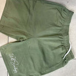 Strong Links Ladies Set "White/Green Embroidered Fleece Shorts" - Wet Sundays