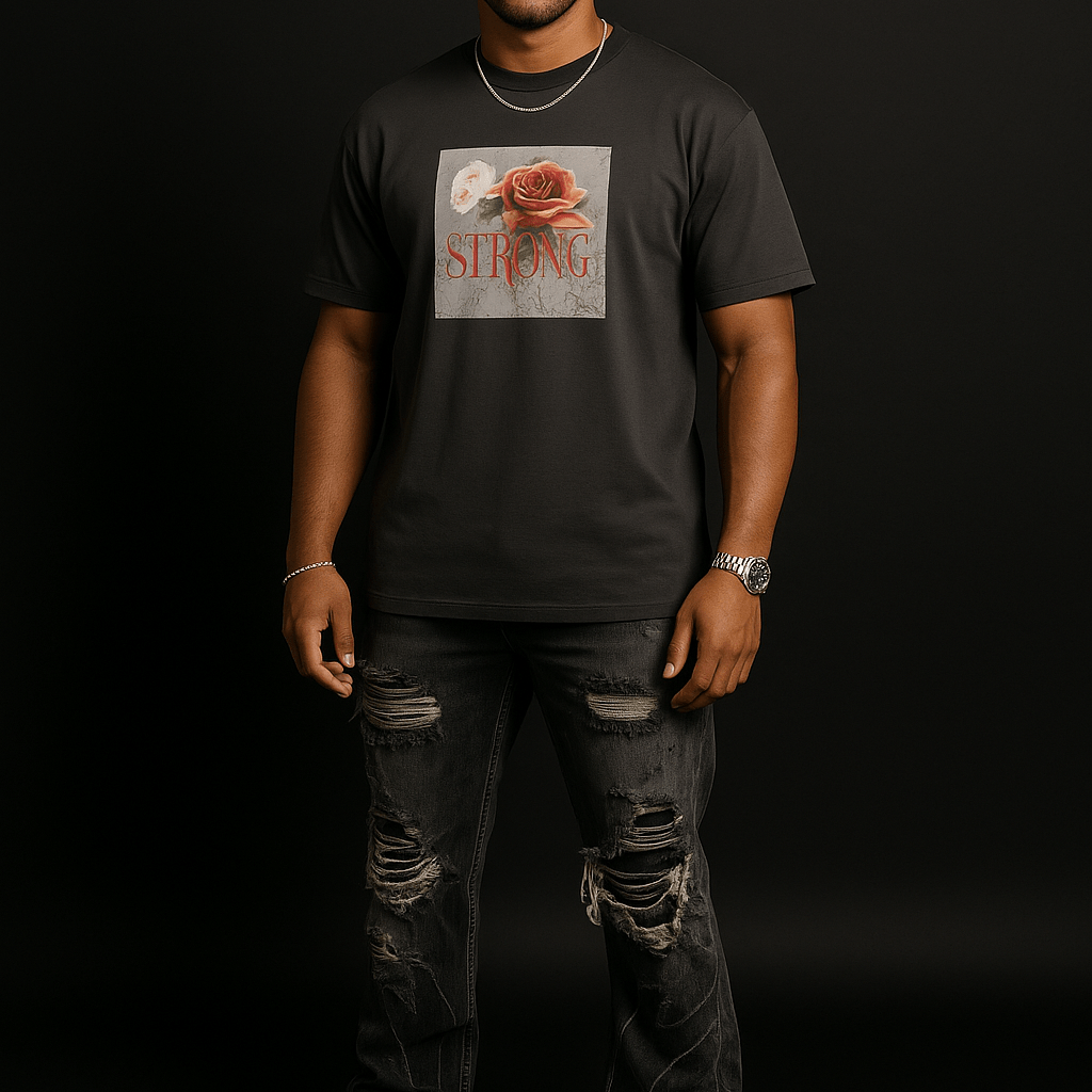 Strong Spirit Black faded t-shirt - Wet Sundays