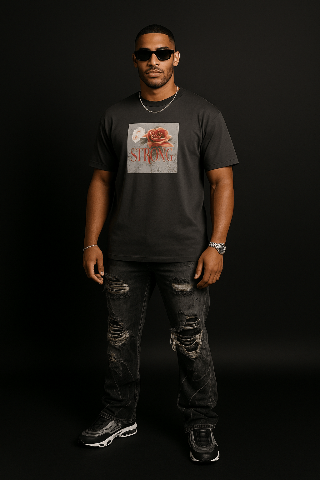 Strong Spirit Black faded t-shirt - Wet Sundays