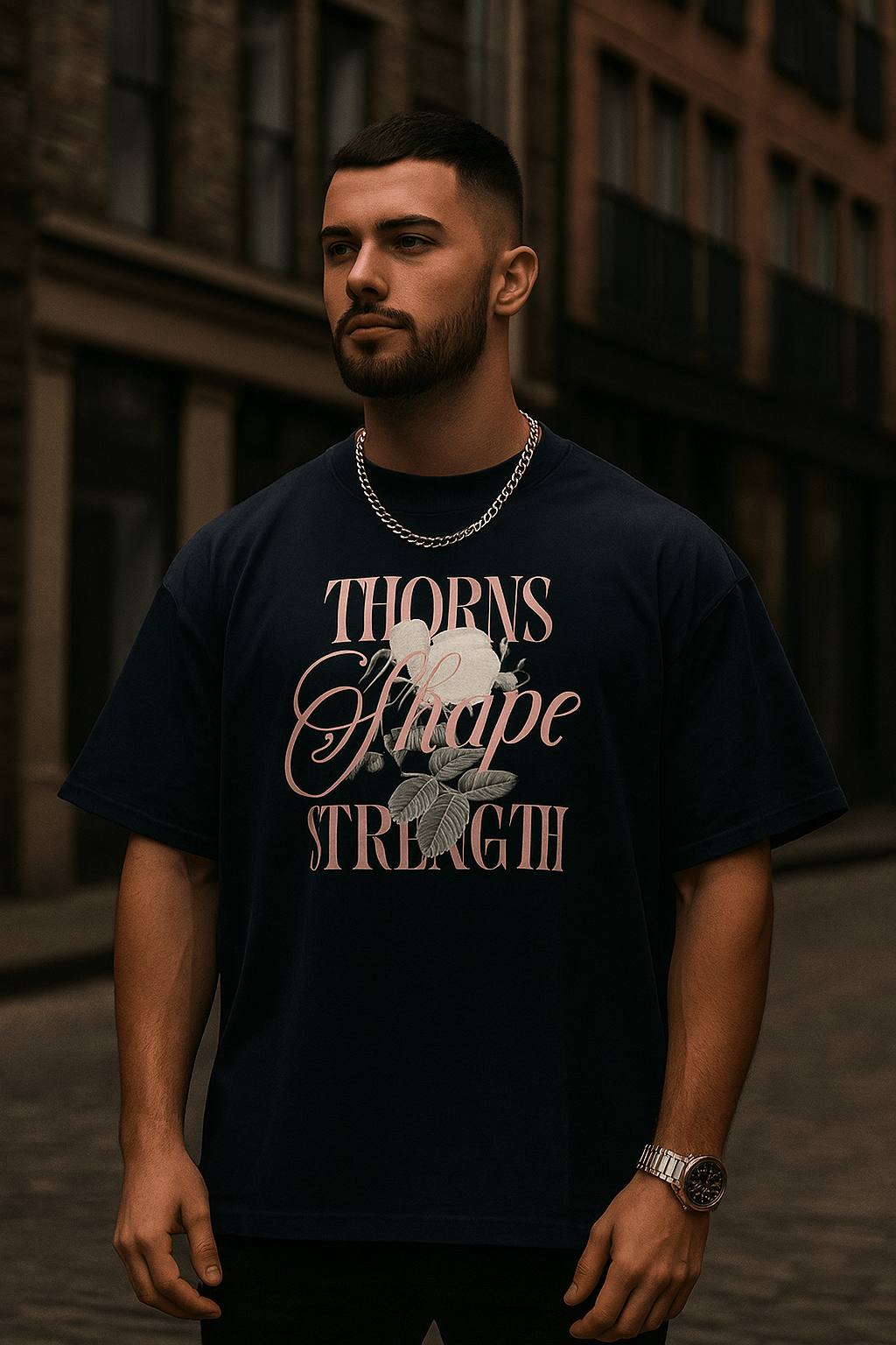 Thorns Oversized High Neck T-shirt - Wet Sundays
