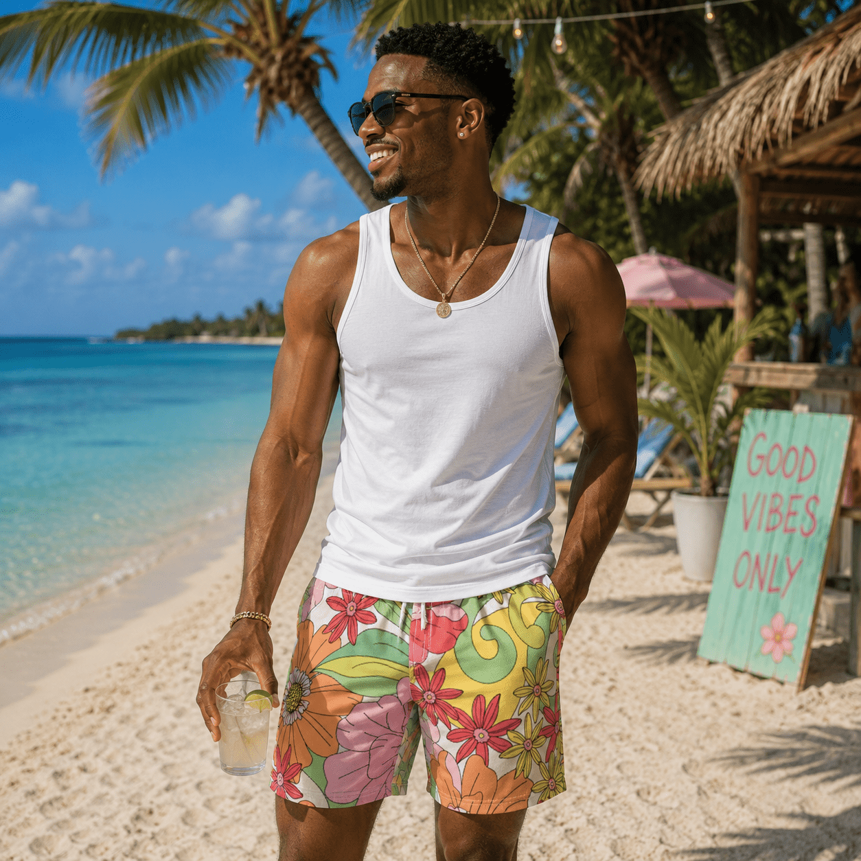 Tropical Bloom Swim Trunks - Wet Sundays