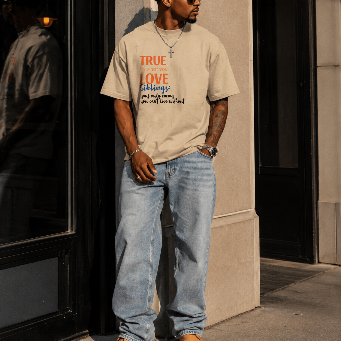TRUE to What You Love Oversized faded t-shirt - Wet Sundays