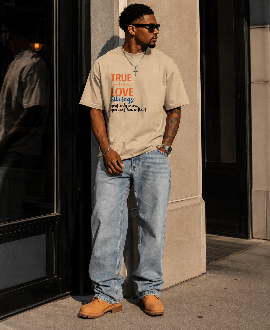 TRUE to What You Love Oversized faded t-shirt - Wet Sundays