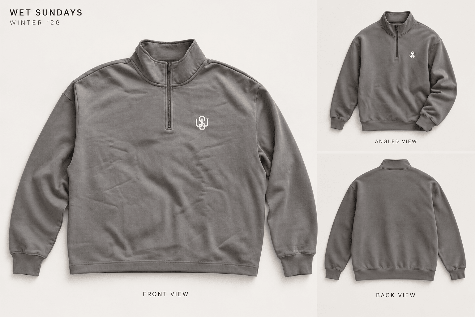 Wet Sundays Faded Half-Zip Sweatshirt - Wet Sundays