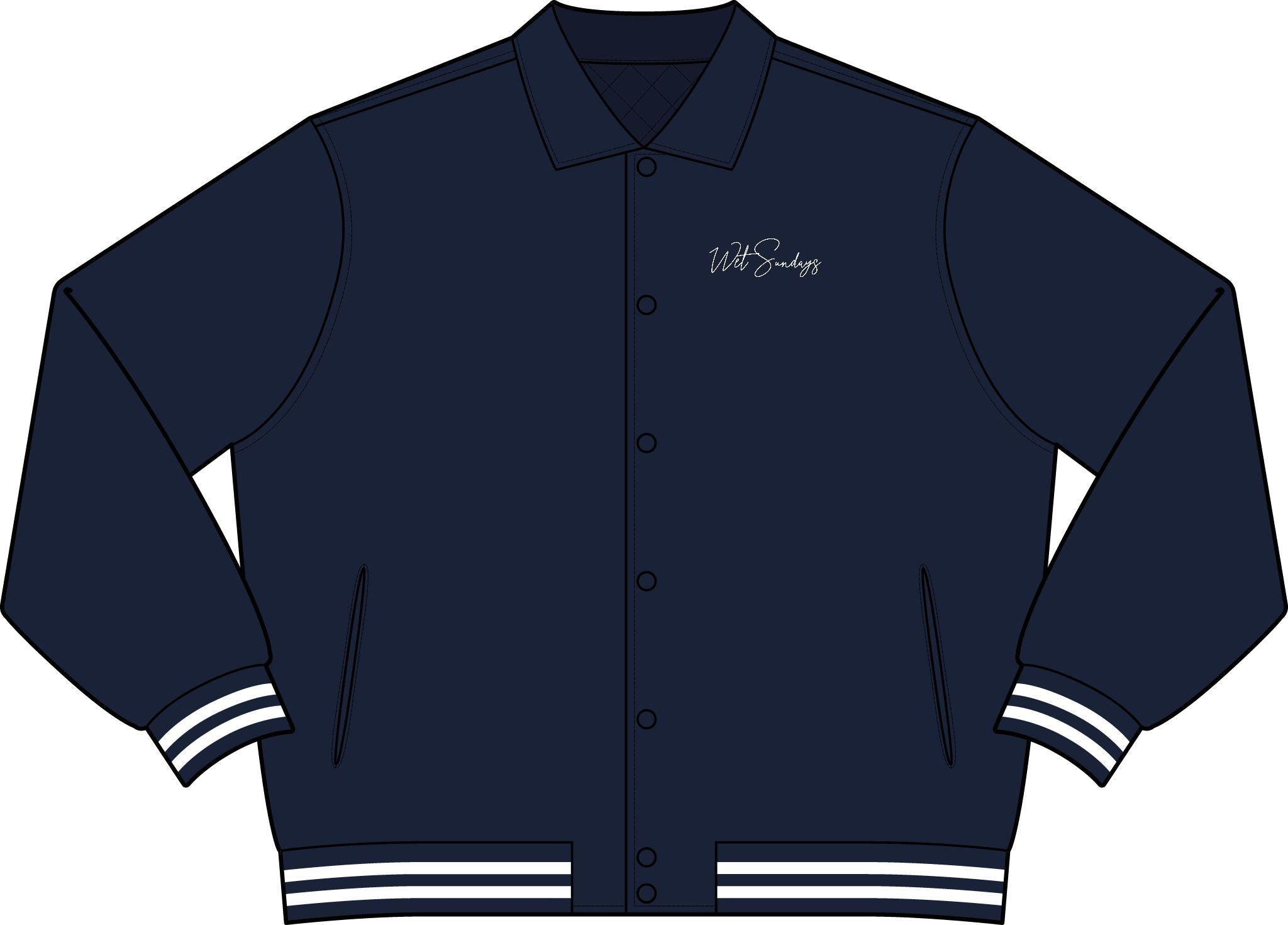 Wet Sundays Set Your Own Course Varsity Jacket - Wet Sundays