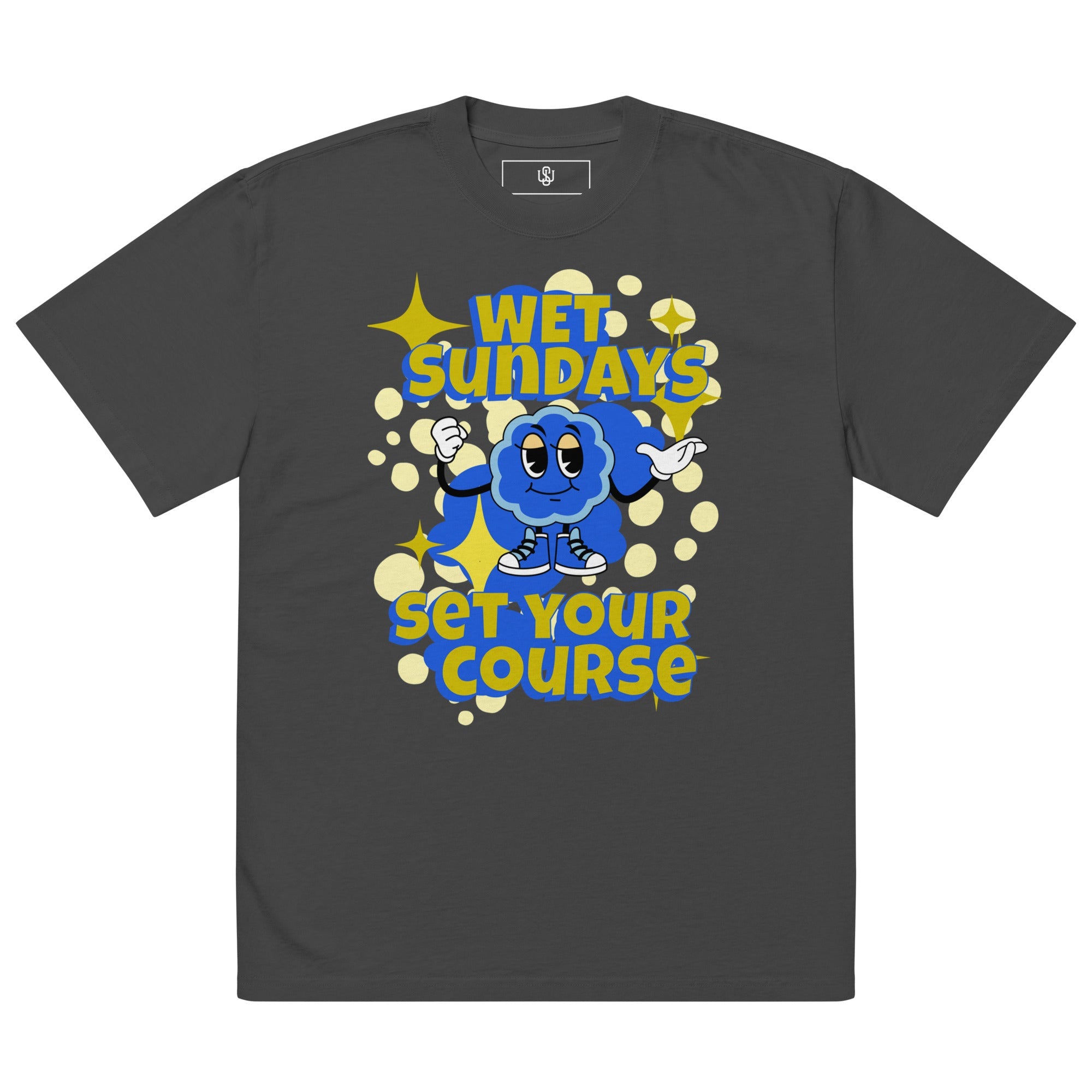 WS Cartoon Oversized Faded T-shirt - Wet Sundays