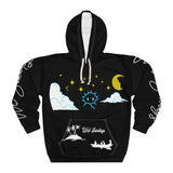 all over print black hoodie