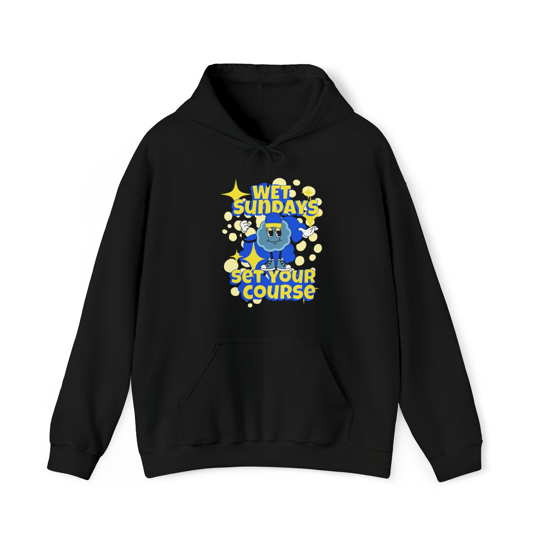 Cartoon Black Graphic hoodie- Wet Sundays